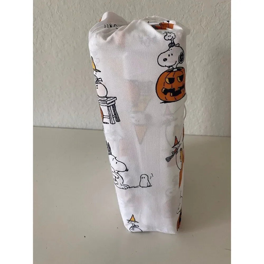 Peanuts Snoopy Woodstock Halloween KING‎ Size Sheet Set Witch Ghost Pumpkin NEW
